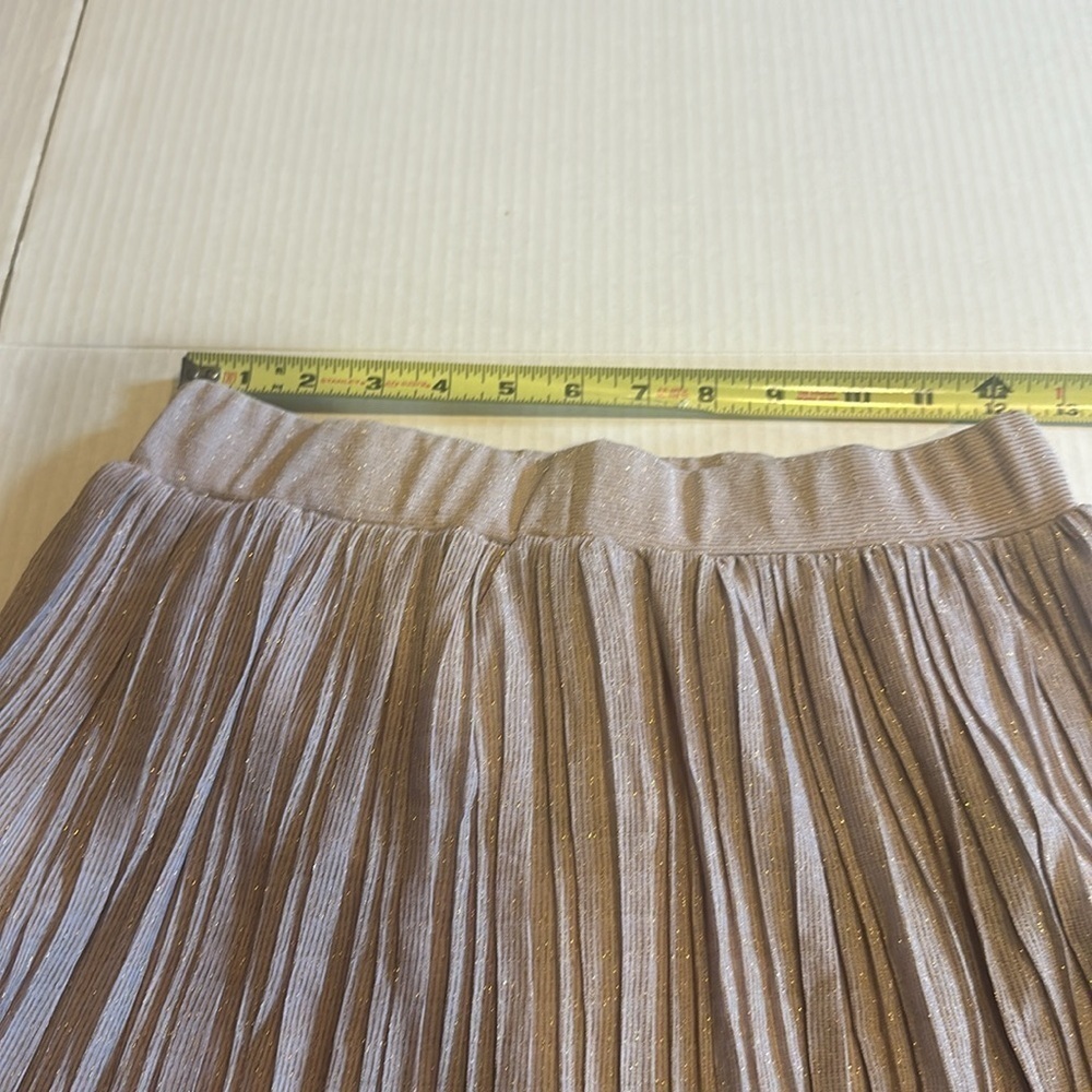 NWT Walter Baker long shimmery elastic skirt beige gold with inside liner size 6 - Picture 6 of 11